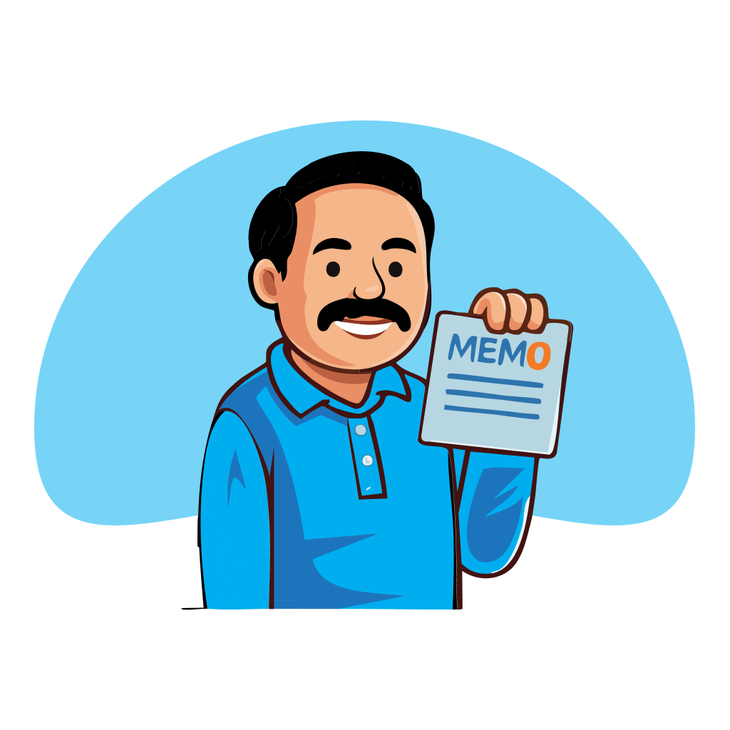 A transport agent holding a MemoBanao memo